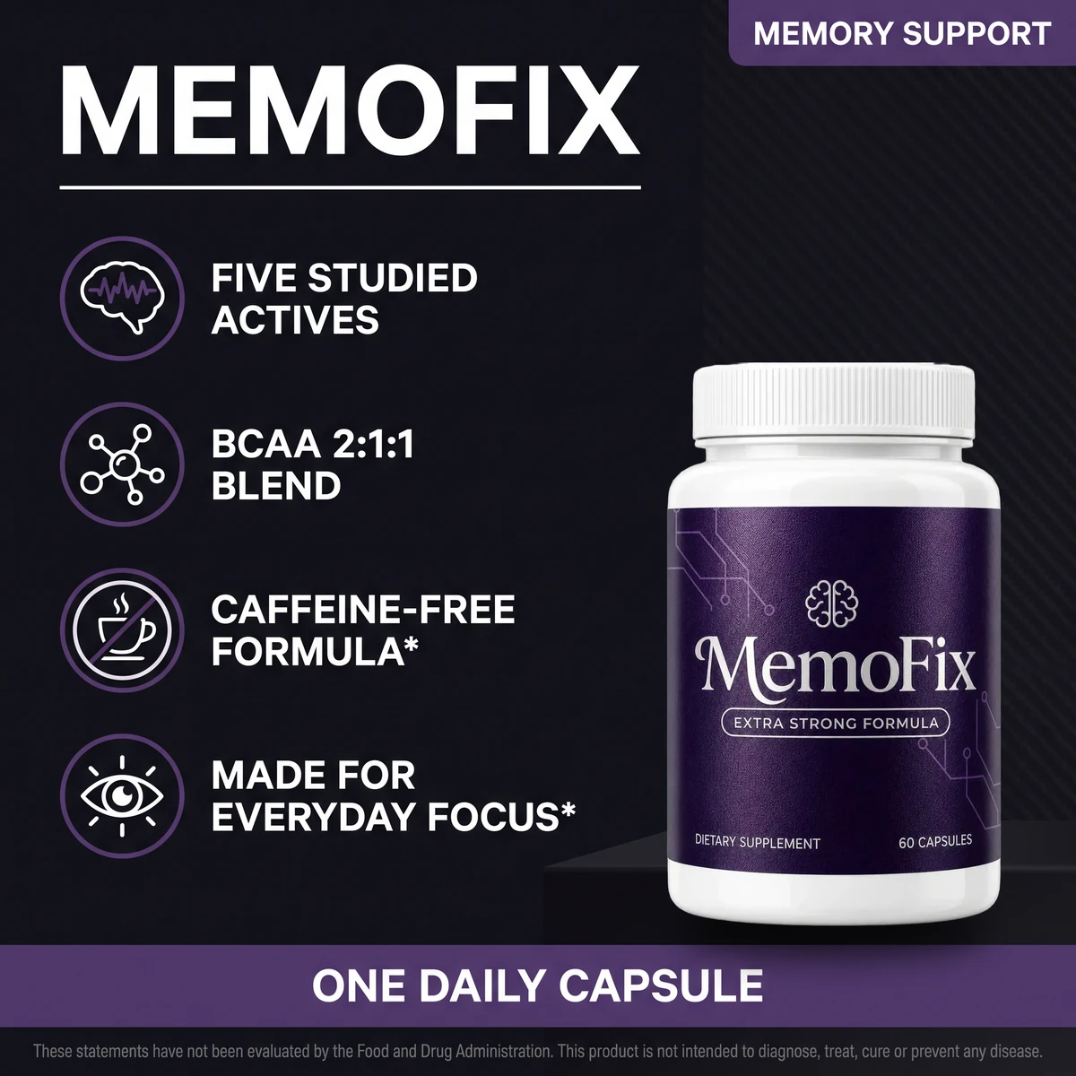 Who MemoFix is for: adults who want daily memory support from five studied actives